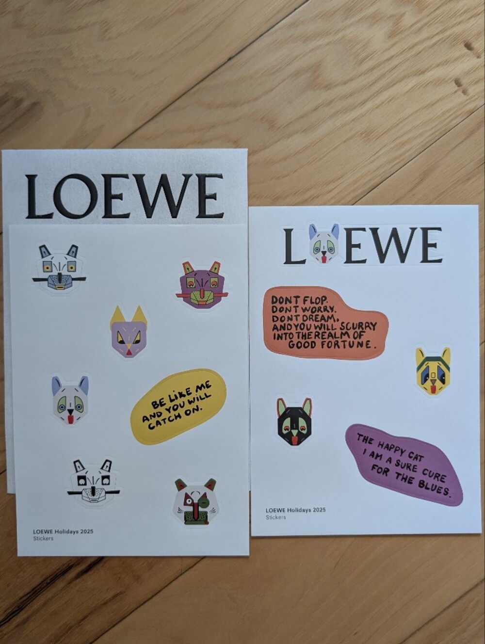 Loewe Louis Wain Futurist Cat Sticker Set Gift Tag Bag